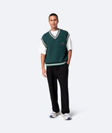 Retro Italia Knit Sweater Vest - Green