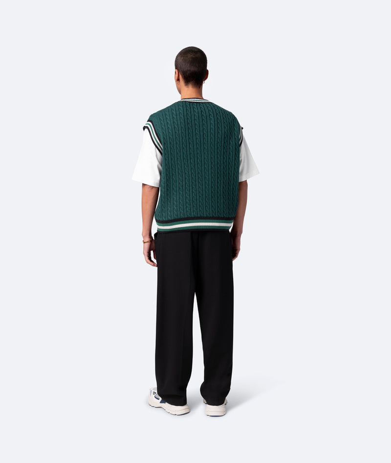 Retro Italia Knit Sweater Vest - Green