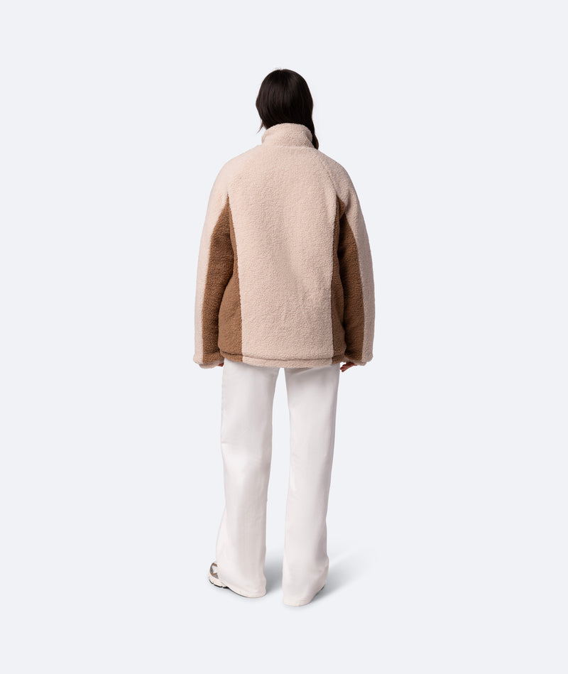 Sunday Fleece Jacket - White/Camel