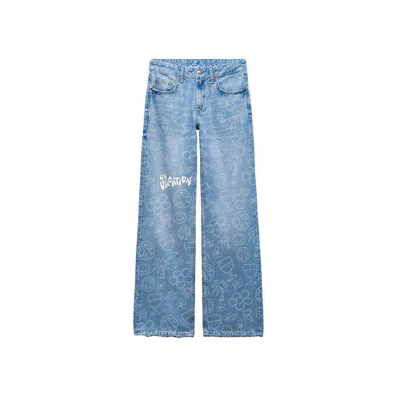 Flower Jeans - Blue