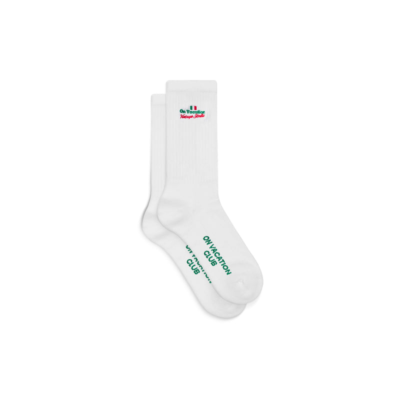 Italia Logo Tennis Socks - White