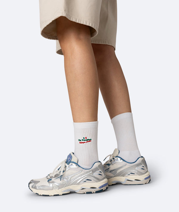 Italia Logo Tennis Socks - White