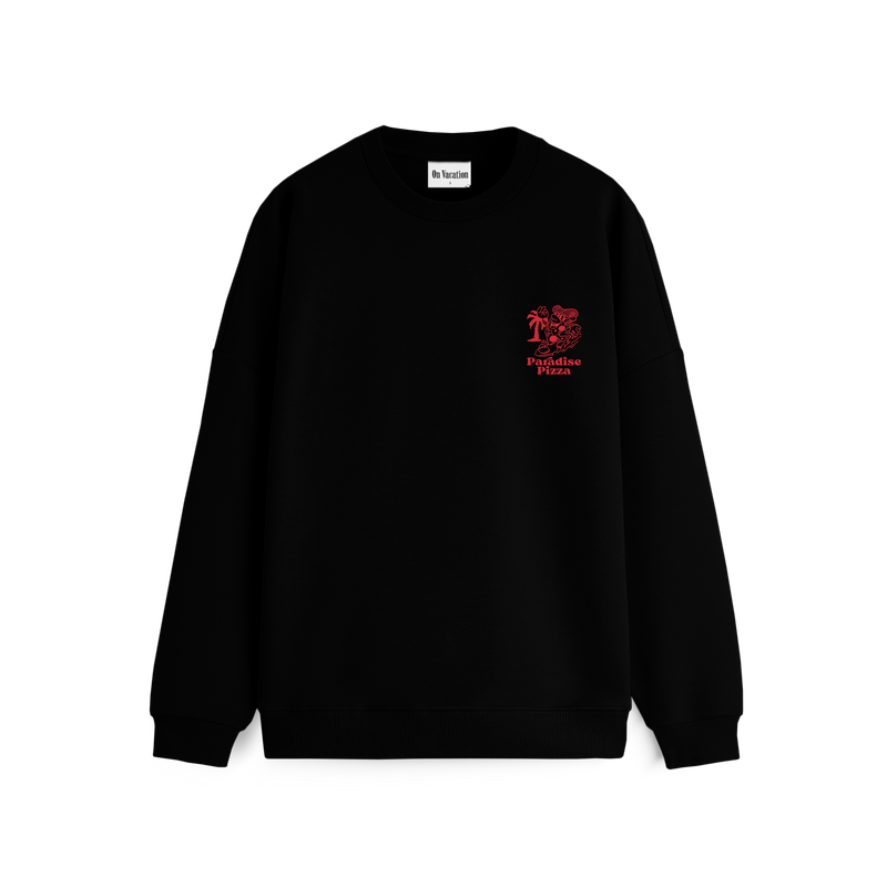 Paradise Pizza Sweater - Black