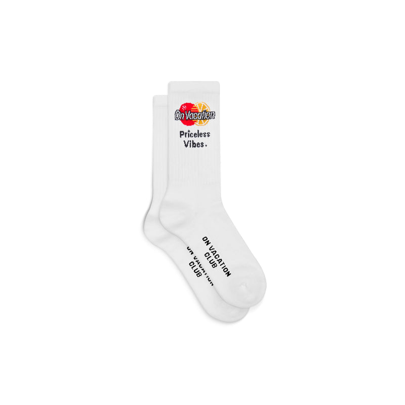 Priceless Vibes Tennis Socks - White