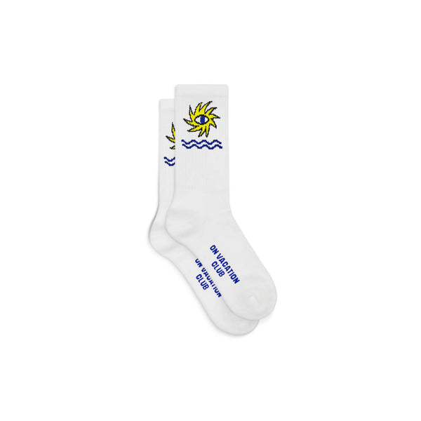 Sun Eye Tennis Socks - White