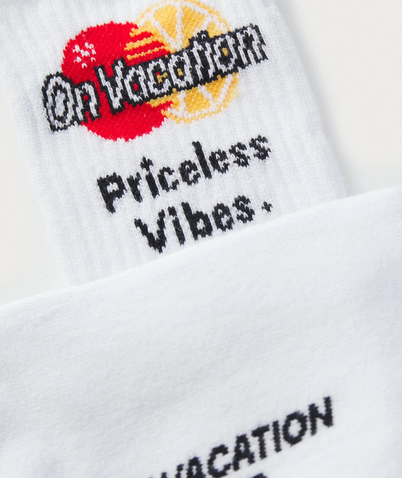 Priceless Vibes Tennis Socks - White