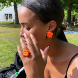 Onda Earrings - Neon Orange